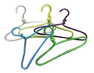 Dollhouse Miniature Wire Coat hangers 5 Pcs Assorted Colors